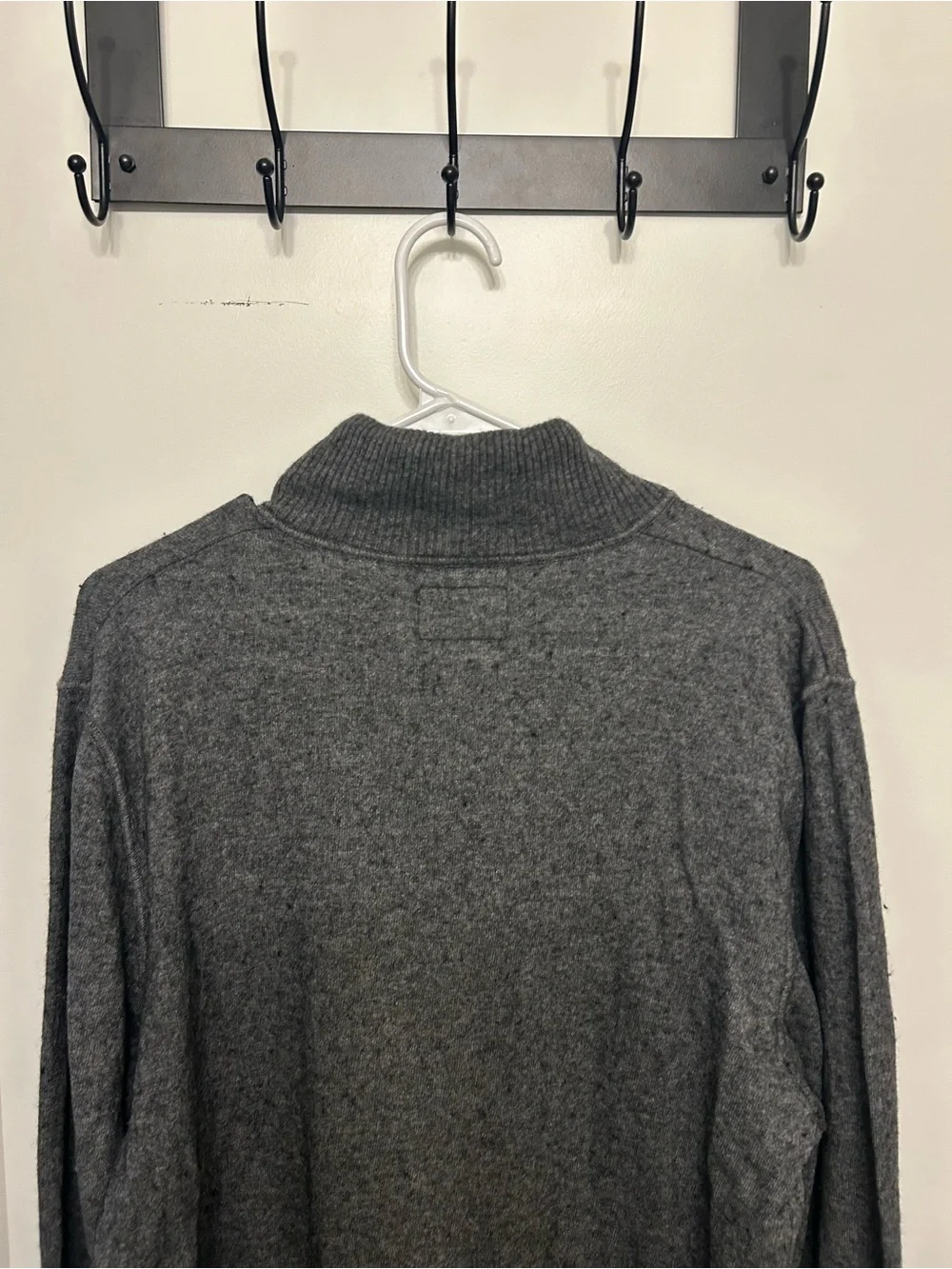 The North Face Men's Gray Half-Zip Wool-Blend Sweater